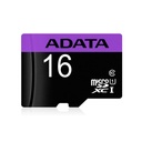 MICRO SD 16GB ADATA CLASE 10 C/A MORADA