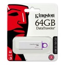 USB 64GB KINGSTON  DTIG4 3.0 G4 BLACO CON MORADO