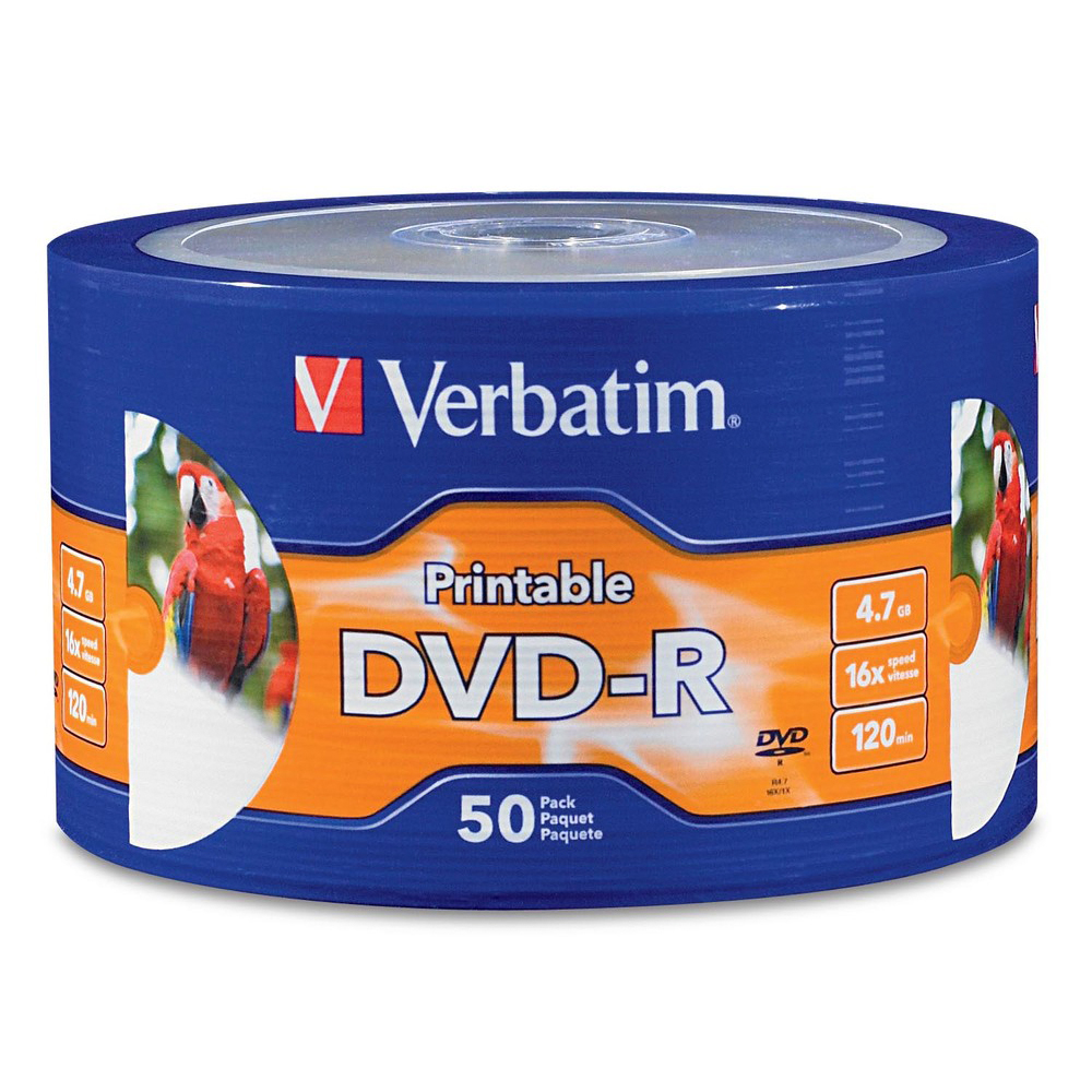 DVD-R IMPRIMIBLE VERBATIM 16X 4.7 GB 120 MIN TORRE 50 PZ