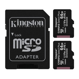 MICRO SD 64GB KINGSTON SDCS2-2P1A CANVAS SELECT PLUS DUO C/A