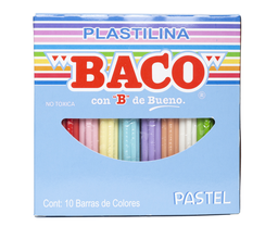 PLASTILINA BACO 10 BARRITAS PASTEL